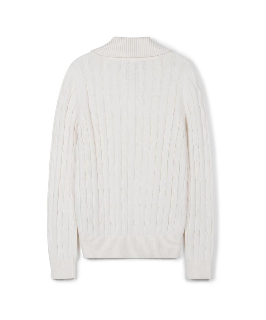 USPOLOASSN Cable Half-Zip Knit_Ivory
