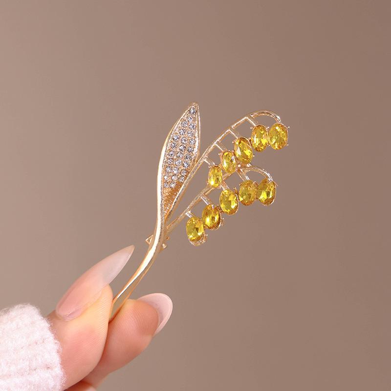 New autumn and winter alloy rhinestone granular wheat ear brooch high-end exquisite women's suit coat corsage jewelry pin