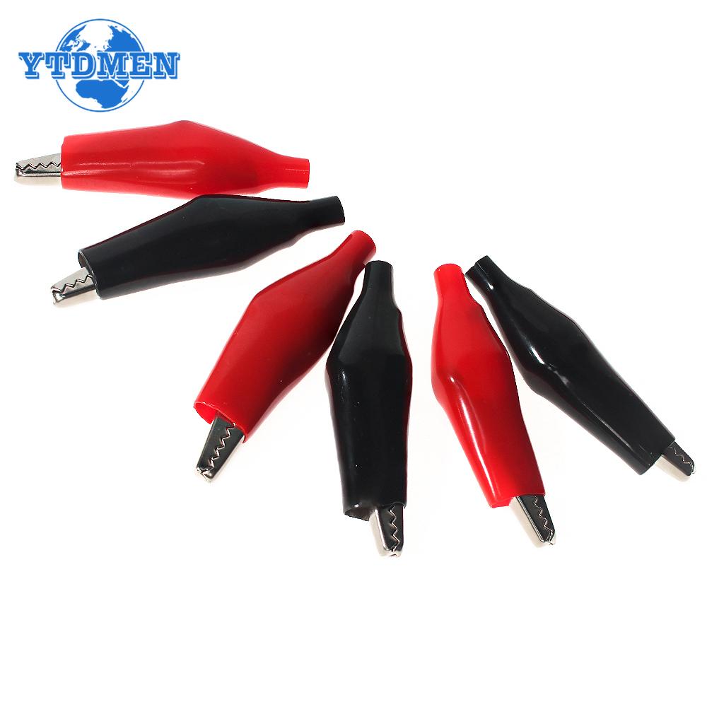 Insulation Metal Alligator Clip Red and Black 35*45mm 5A Crocodile Clip DIY Electronic Test Clips Kit