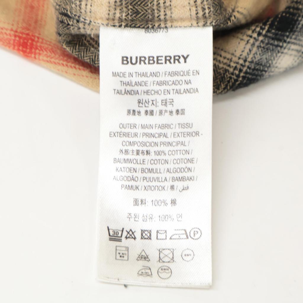 Burberry 21AW 8036773 Logo Embroidered Check BD Shirt Tops S beigeUsed