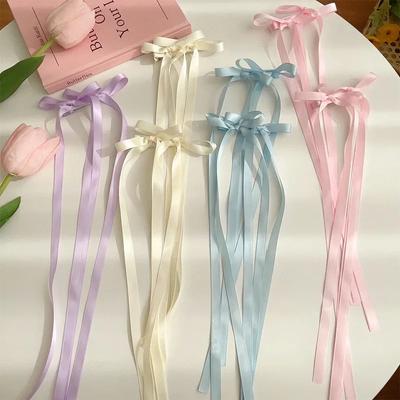 Nastri Lunghi da Balletto Coreani Fatti a Mano Fermagli per Capelli a Fiocco da Donna per Ragazze Accessori con Frange Intrecciate Fermagli alla Moda per Capelli per Bambini