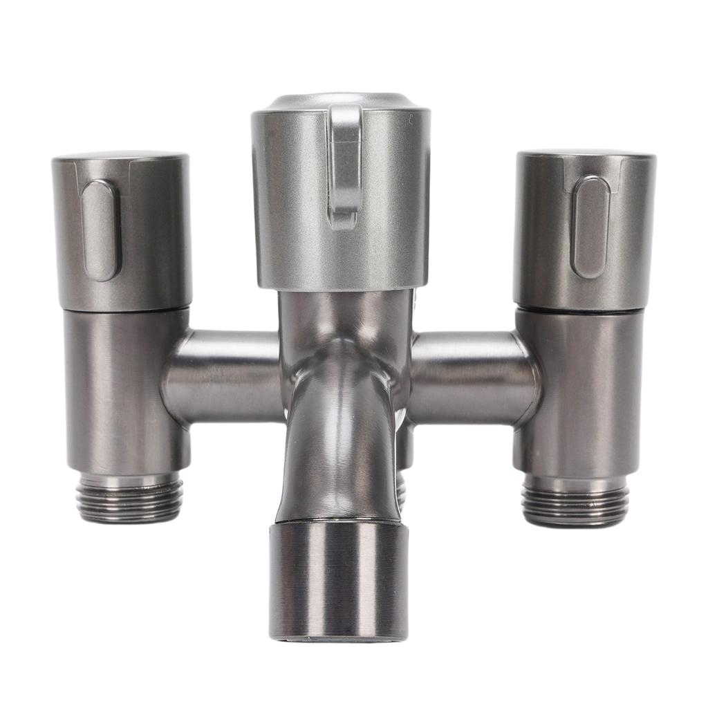 4 Way Faucet Splitter Stainless Steel G1 2 External Thread Faucet Diverter Valve for Bathroom Kitchen Balcony