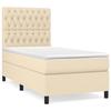 Maison Exclusive - Sommier à lattes de lit et matelas Crème 90x190 cm Tissu