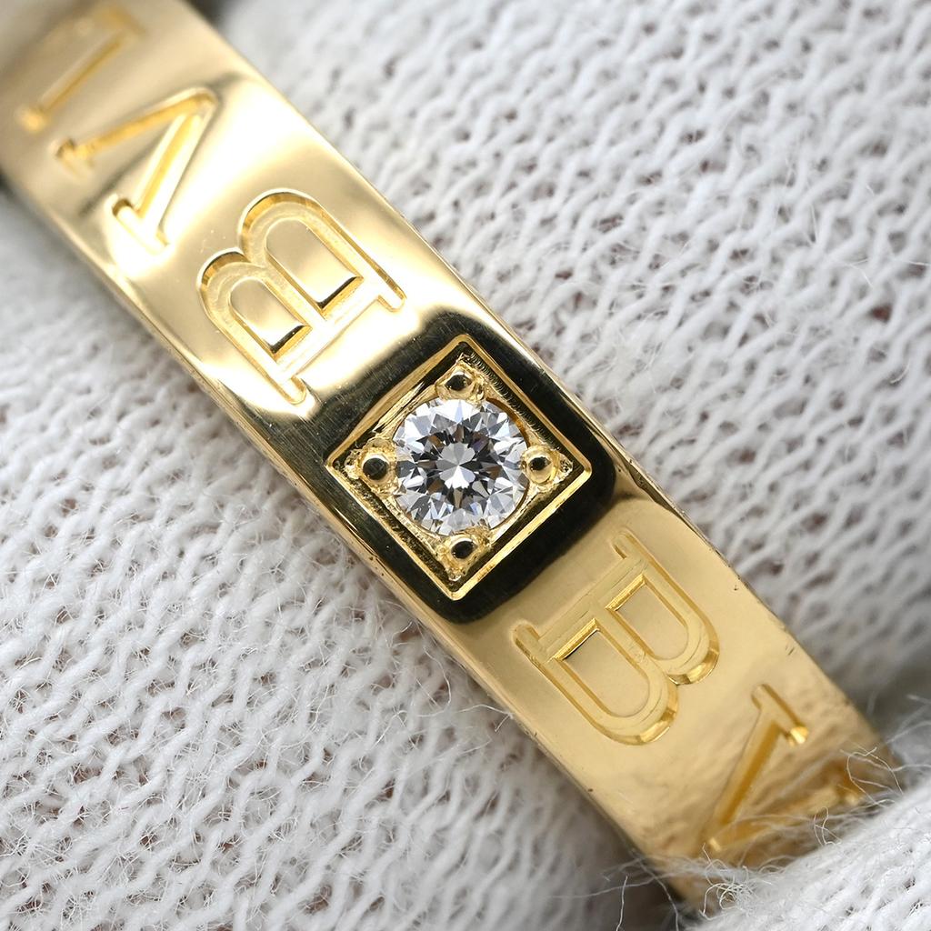 Bvlgari Bulgari Bulgari Bulgari Bulgari Double logoRing Ring 18K Yellow Gold/diamond #8.5(JP Size) Array