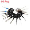 14pcs Car Wire Terminal Removal Tool Wiring Connector Pin Extractor Puller Tool  Remove Key Tool Set Key Pin Car Electrical Wire