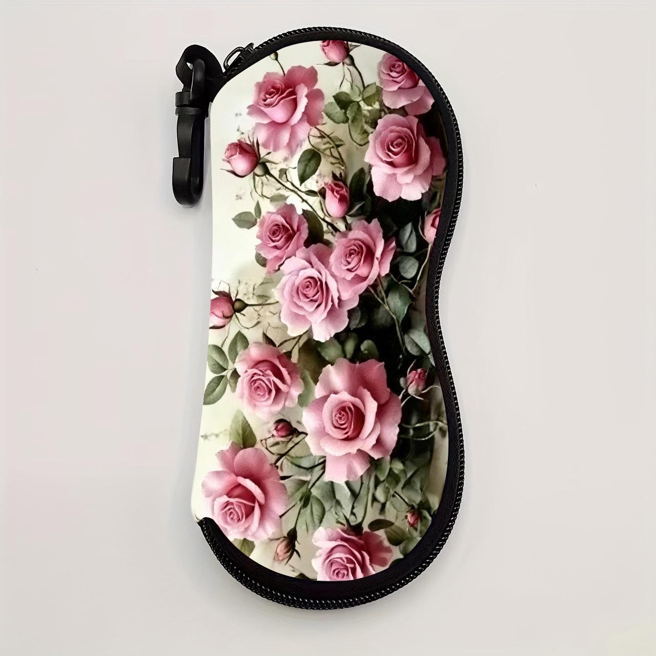 

Eyewear Storage Box Soft Sunglasses Holder Rose Glasses Case Portable Glasses Pouch For Backpack Travel Handbag