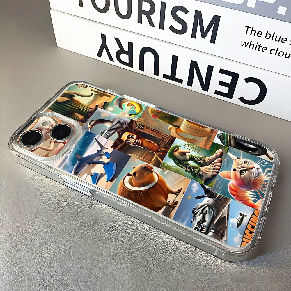 Tung Sahur Tralalero Tralala Phone Case For iPhone 17,16,15,14,13,12,11 Pro,Max,Plus,X,XS,XR,SE4,E Mini Transparent Soft Cover