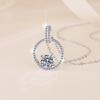 6.5mm S925 Sterling Silver Round Halo Moissanite Pendant Necklace D VVS1 Exquisite Fine Jewelry For Women