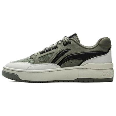 Li Ning Rising Stars Antideslizantes Amortiguación Resistente a la Abrasión Caña Baja Zapatillas de Skate Unisex Verde Negro ABCV007-5