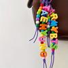 36pcs Vibrant Color Beads - Acrylic Alphabet & Number Stringing Beads with Holes, 26 Letters & 10 Numbers for Keychains & Phone Chains