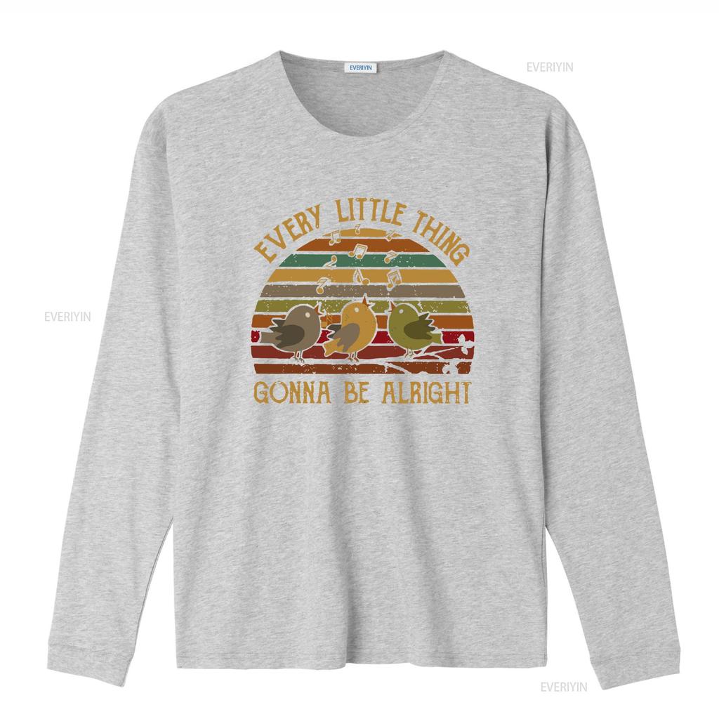 Jedes kleine Ding wird in Ordnung sein Singende Vögel T-Shirt Drei für Vogeliebhaber Männer und Frauen vintage gewaschen weich leicht