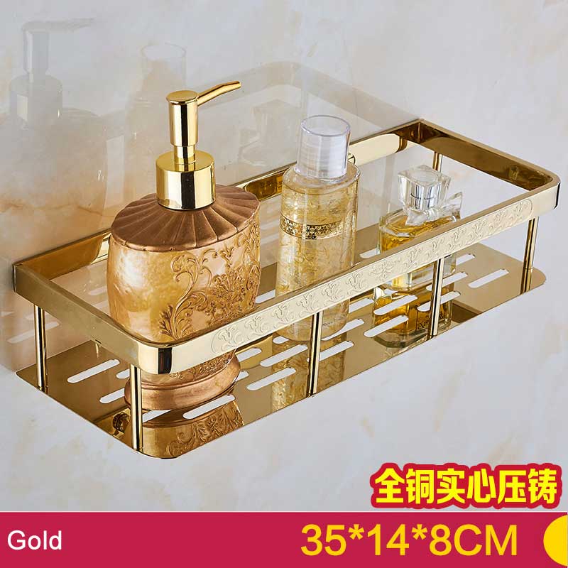 BAKALA Brass Bathroom Accessories Corner Shelf  Finished Wall Mounted Bath Shower Caddy Storage Holder BR-6716