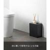 [Yamazaki] Wall Toilet Pot & Storage Case Black, Approx. W20.5 x D12.2 x H24cm, Includes Gypsum Board Pins & Wood Screws, Tower Flap-Type