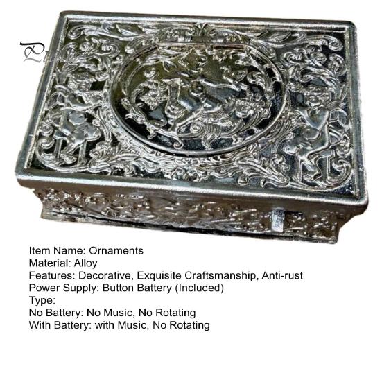 Timeless Vintage Style Decor Automatic Pop Up Bird Music Box with Mechanical Singing Bird, Gold Alloy Artistic Embossed Metal Craft Jewelry Featuring