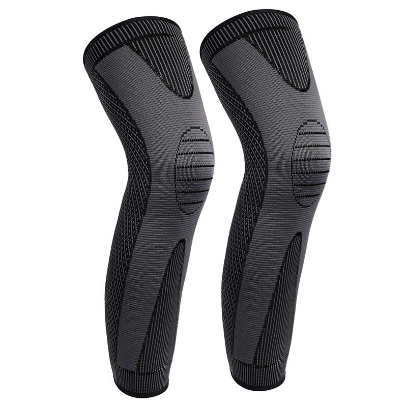 1Pair Elasticity Long Knee Protector Brace Athletic Knee High Elastic Compression Knee Sleeve Best Brace Knee Support Sleeves