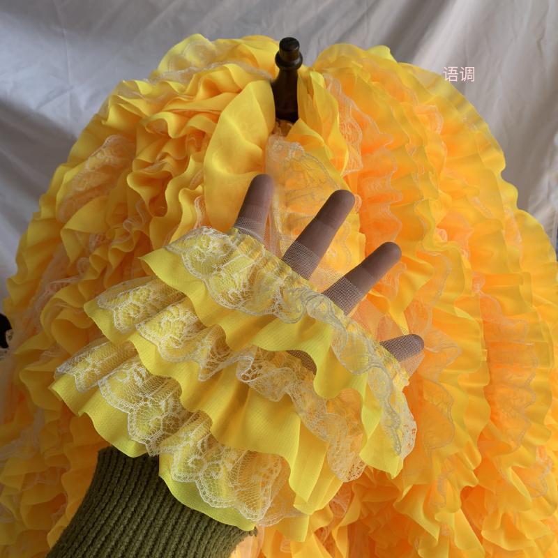 3-layer Lace Ruffle Trim 13cm Wide Mesh Fabric Lace for Lolita Dress Curtain Doll Clothes Sewing Deocr Accessories 3/5/10Meter