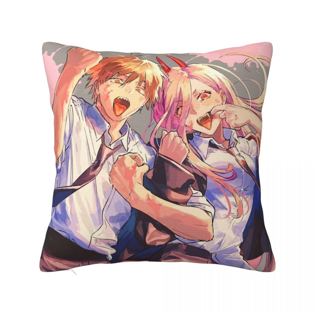 Chainsaw Man Volume  Cover Square Pillow Cases Denji Pochita Devil Makima Cushion Covers Fashion Decor Pillowcase for Car