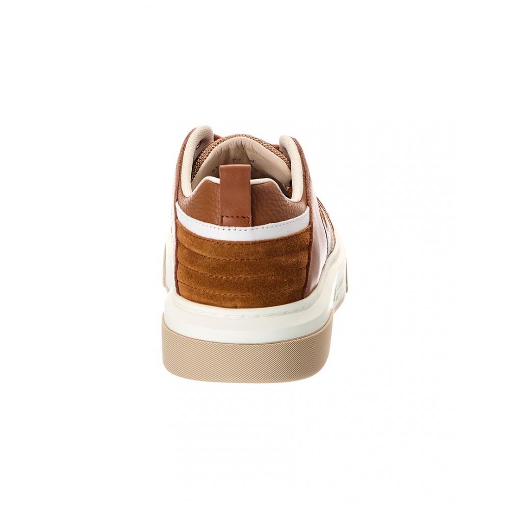 Salvatore Ferragamo Ferragamo Cassina Leather   Mesh Sneaker Brown