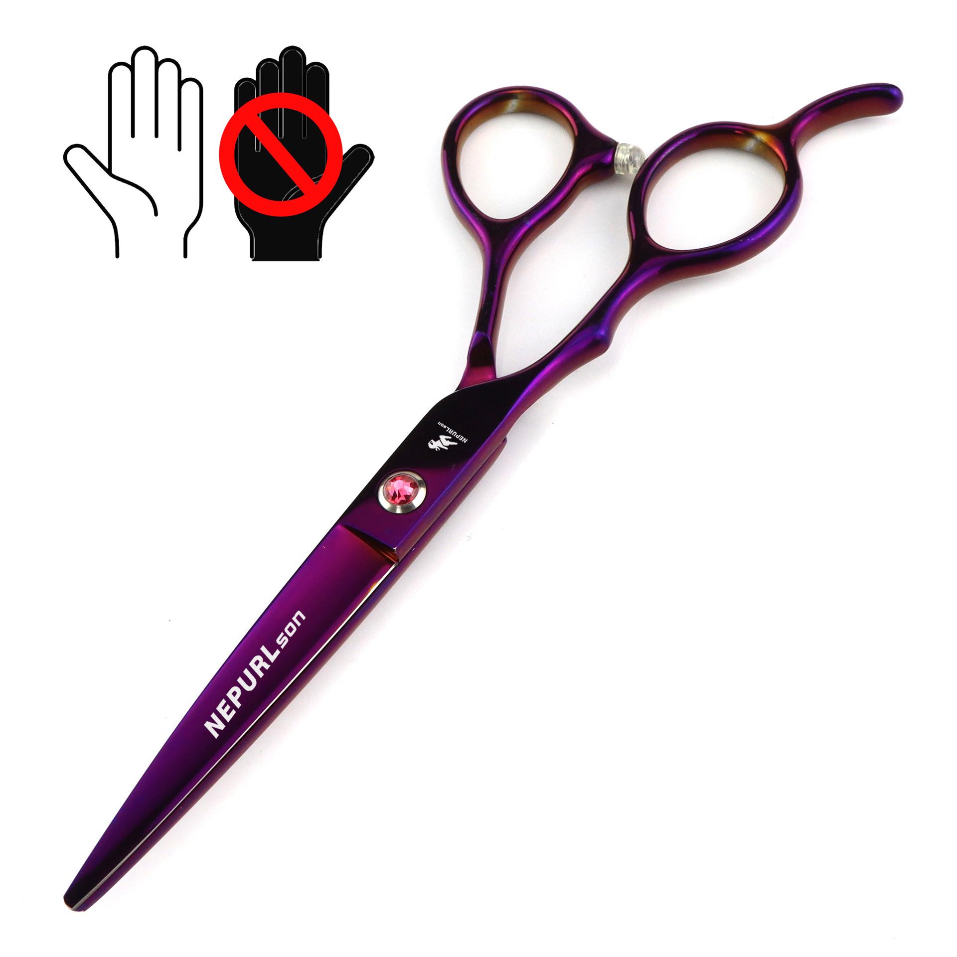 6.0 Inch Purple Left-Handed Thinning Scissors