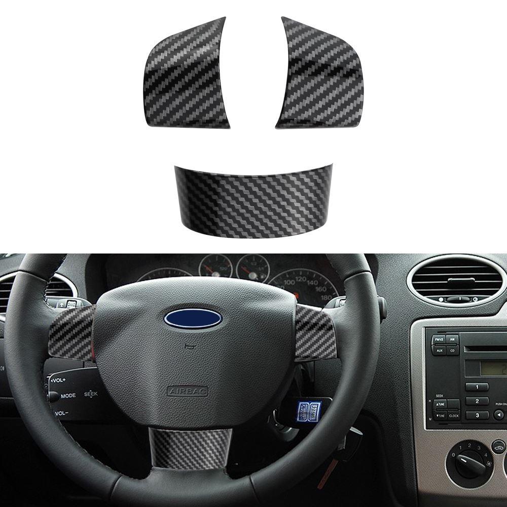 Car Steering Wheel Panel Cover Trim Sticker Ford Focus 2 Mk2 Abs Carbon Black