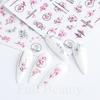 3D Nail Stickers Flowers Pink Purple Blossom Florals Leaves Decals Nail Art Adhesive Sliders Charms Manicure Decorations TRCA769