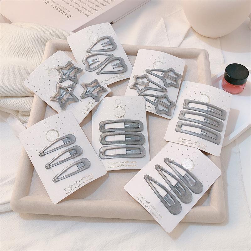 

3 шт./компл., модные головные уборы для девочек, корейские серебряные заколки с боковой заколкой для девочек, милые тонкие заколки-вспышки, аксессуары для волос