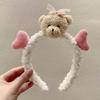 Autumn Winter Cute 3D Milk Bottle Bear Ears Face Washing Headband Hair Accessories for Women