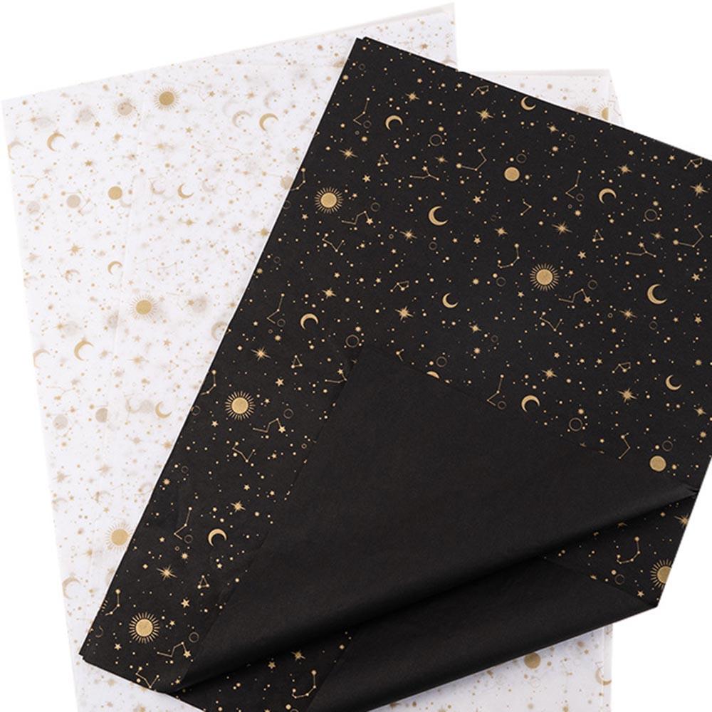 20 Sheets/Pack Starry Sky Tissue Paper Stars Moon Constellations Pattern Gift Wrapping Paper Christmas New Year Wrap Paper