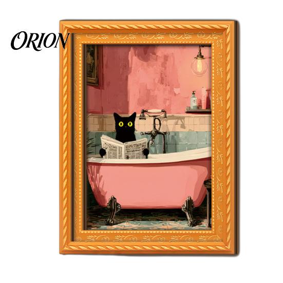 Magnetic Picture Frames for Refrigerator Funny Wooden Fridge Magnets Frame, Retro Cute Cat Pattern Artistic Home Decor Accessories Locker Magnet Photo