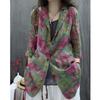 2026 New Style Women's Cotton-Linen Retro Printed Loose-Fit Casual Long Sleeve Suit