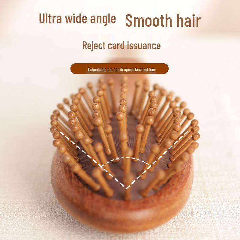 Große Rotes Sandelholz Luftkissen Paddelbürste - Massivholzgriff, Glatte Haarmassagekamm für den Heimgebrauch