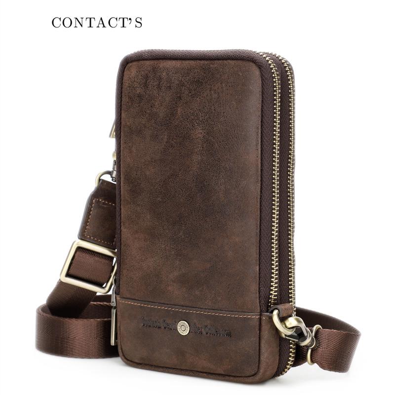 

Black Angel Trend Men s Crossbody & Phone Waist Bag - Crazy Horse Cowhide коричневый