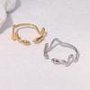 2025 New Fashionable Snake Shaped Ring Woman Zodiac Zircon Stainless Steel Adjustable Opening Ring Wholesale