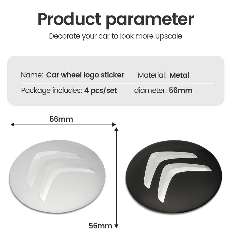 56mm Car Wheel Stickers Center Hub Cap Car Emblem Badge Decal For Citroen C3 C5 AIRCROSS C5X C4 Cactus PICASSO e-C3 e-C4 C1 DS
