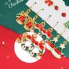 Christmas Series 6 Pairs Of Snowflake Bell Earring Combination Set Cross-border Cartoon Drip Oil Reindeer Santa Earrings