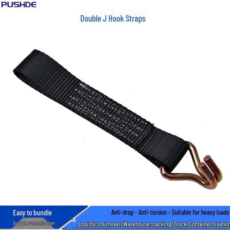 1.5" High-Strength Polyester Tie-Down Strap with Double Hook Ratchet for Cargo Securing
