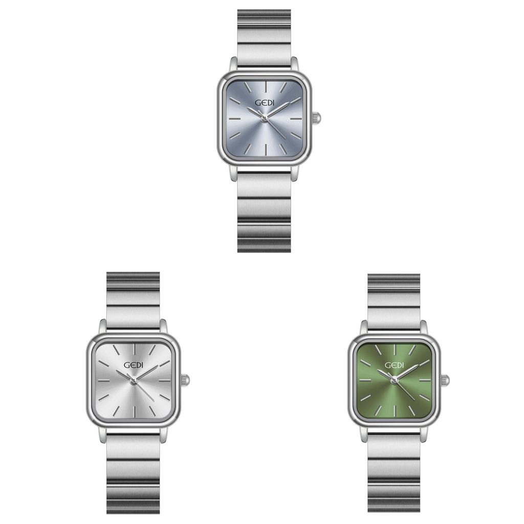 Gadi Elegant Stainless Steel Square Watch For Women With Water Resistance And Quartz Movement