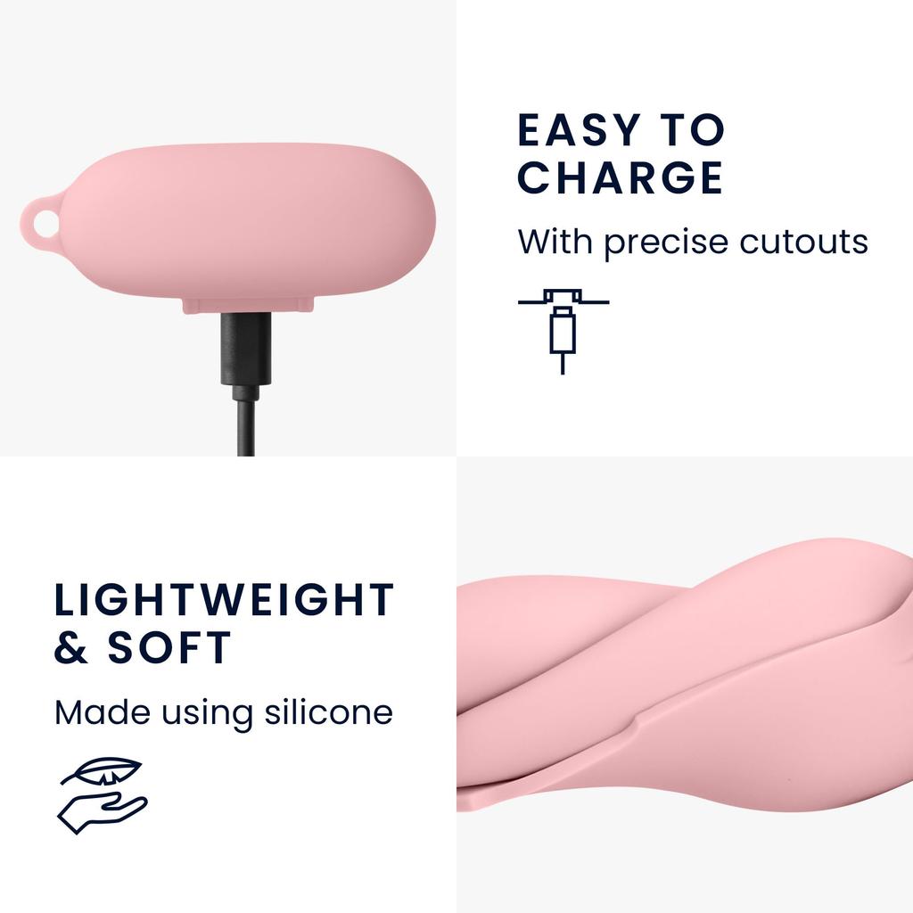 Kwmobile Earphone Case for Sony Wireless Drop Antique Pink WF-1000XM5 - Earphones, Silicone, Protection,