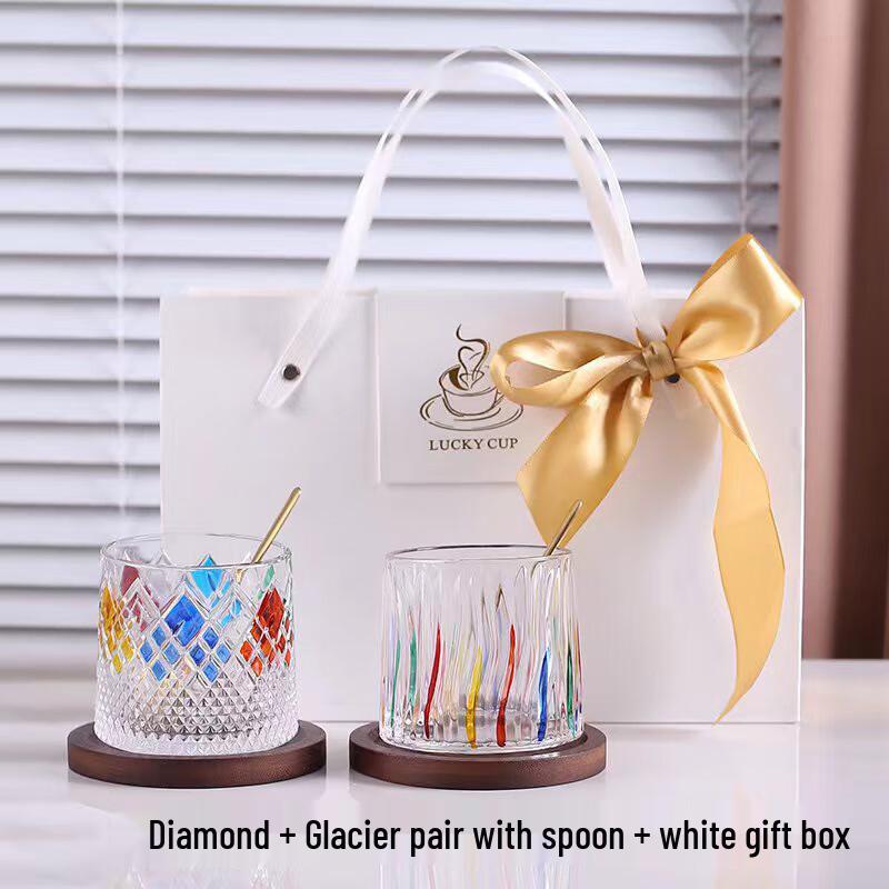 WA Painted Rotating Glass Cup Set