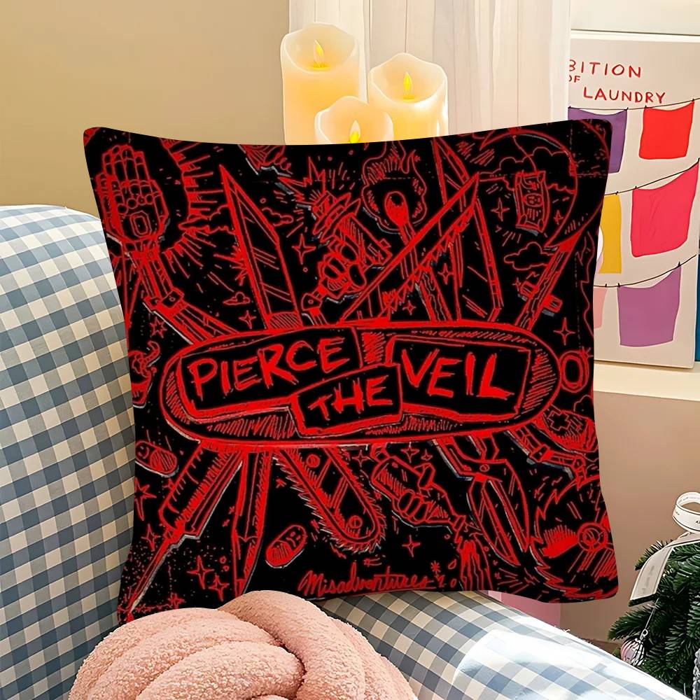 

1pc Pierce The Veil Pillow Case Fashion Square Pillowcase Bedroom Sofa Room Ins Decoration Leisure 40x40cm