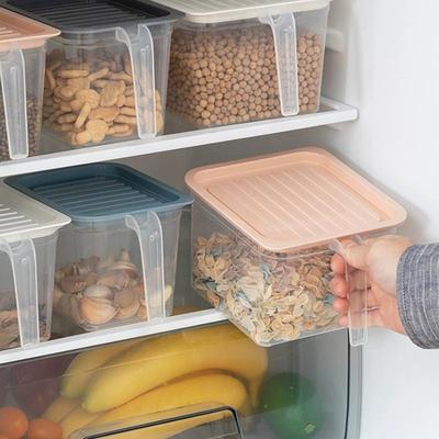 Scatola Contenitore in Plastica per Frigorifero da Cucina con Manico e Coperchio Ermetico per Cibo Fresco e Frutta