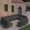 Day and Night - Day and Night 11-piece Garden Furniture Set with Black Pine Wood Cushions