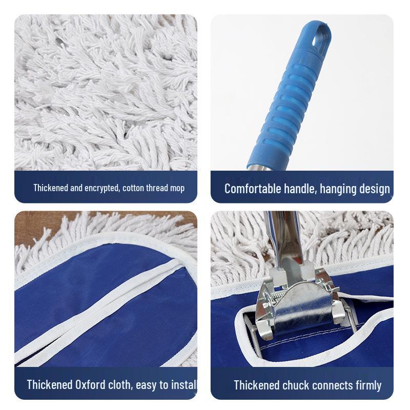 Rotating Cotton Thread Dust Mop for Home, Hotel & Homestay - Dual-Use for Dry & Wet Cleaning