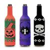 3 Stück Halloween-Weinflaschenabdeckung mit wiederverwendbarem Design, Kürbis-, Totenkopf-, Spinnenmuster, Flaschenhülle für Feiertagsdekoration und Partyzubehör