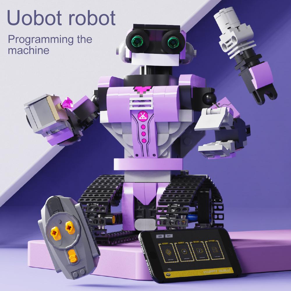 319 delar Stad Elektrisk Robot Fjärrkontroll Byggklossar APP-programmering Spårfordon Klossar Leksaker för Barn Gåvor