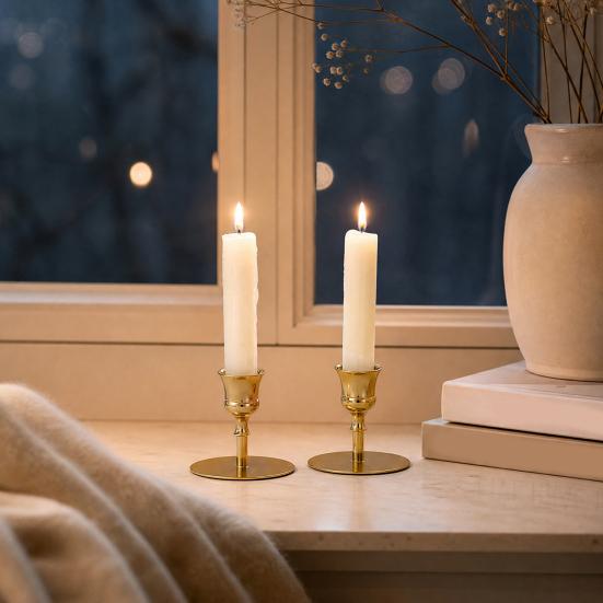 Candlestick Holder Vintage Metal Taper Candle Stand for Dining Table Wedding Party Centerpiece