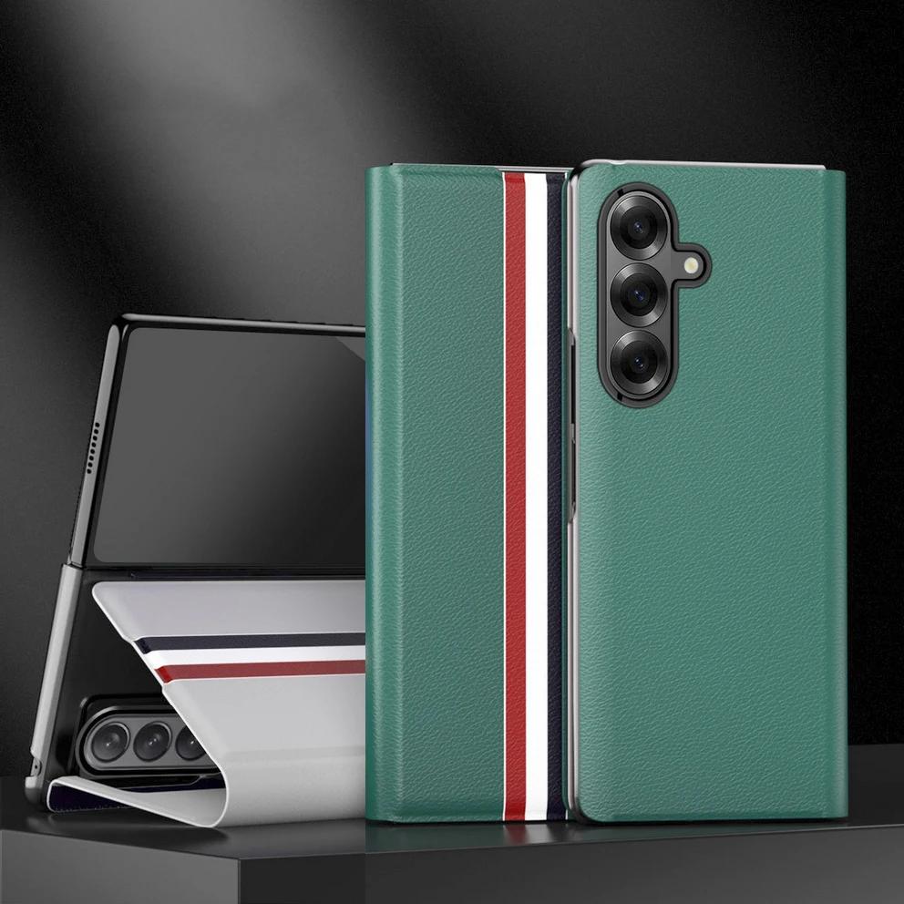 Luxuriöses Business-Leder mit eingebautem Kartenfach, Ständerhalter-Hülle für Samsung Z Fold 7 Galaxy Z Fold 7 6 5 4 3 Schutzhülle