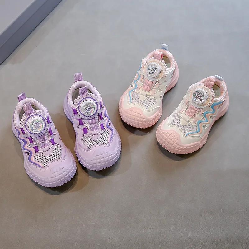 Children Casual Sneakers for Girls Summer New Fashion Korean Style Soft Bottom Anti-slippery Versatile Trend Air-mesh Shoes