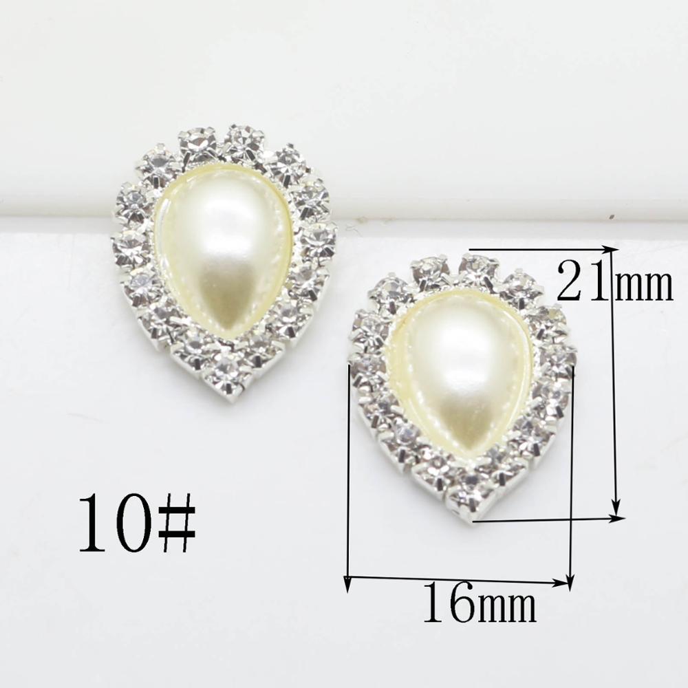 Wholesale 50Pcs Ivory pearl rhinestone button metal button Wedding Invitations Decorate Button hair flower center scrapbooking
