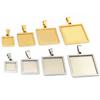 5pcs 10-25mm Inner Size Stainless Steel Square Pendant Cabochons Blank Base Setting Bezel Tray DIY Jewelry Making Accessories